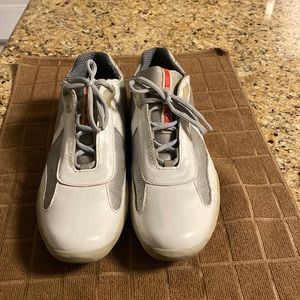 White American Cup Prada Sneakers! Good condition!